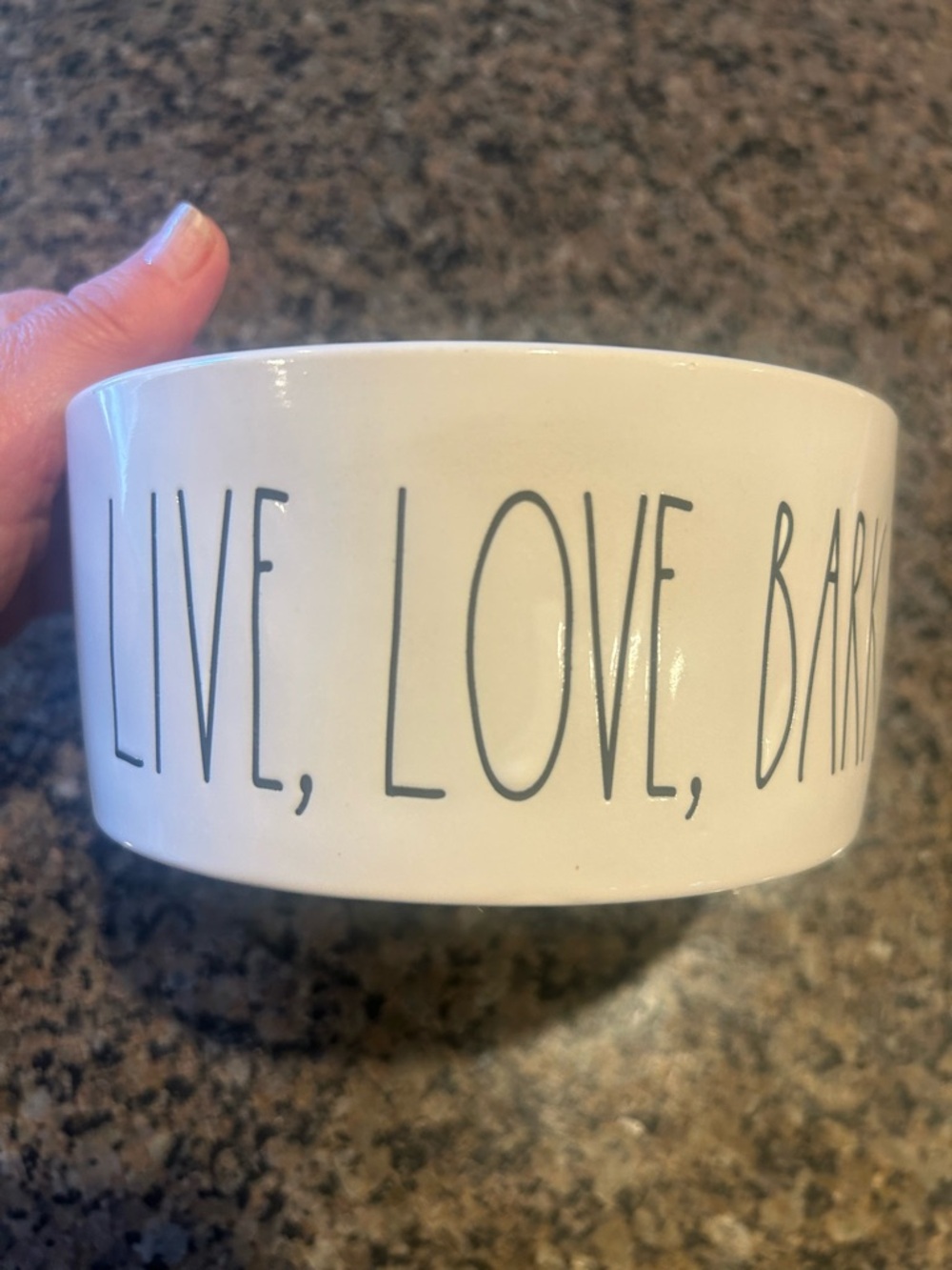 Rae Dunn White Ceramic Bowl with Blue Maker's Mark